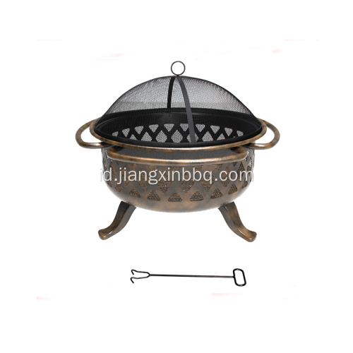 Taman Harta Karun Black Steel Wood Burning Fire Pit